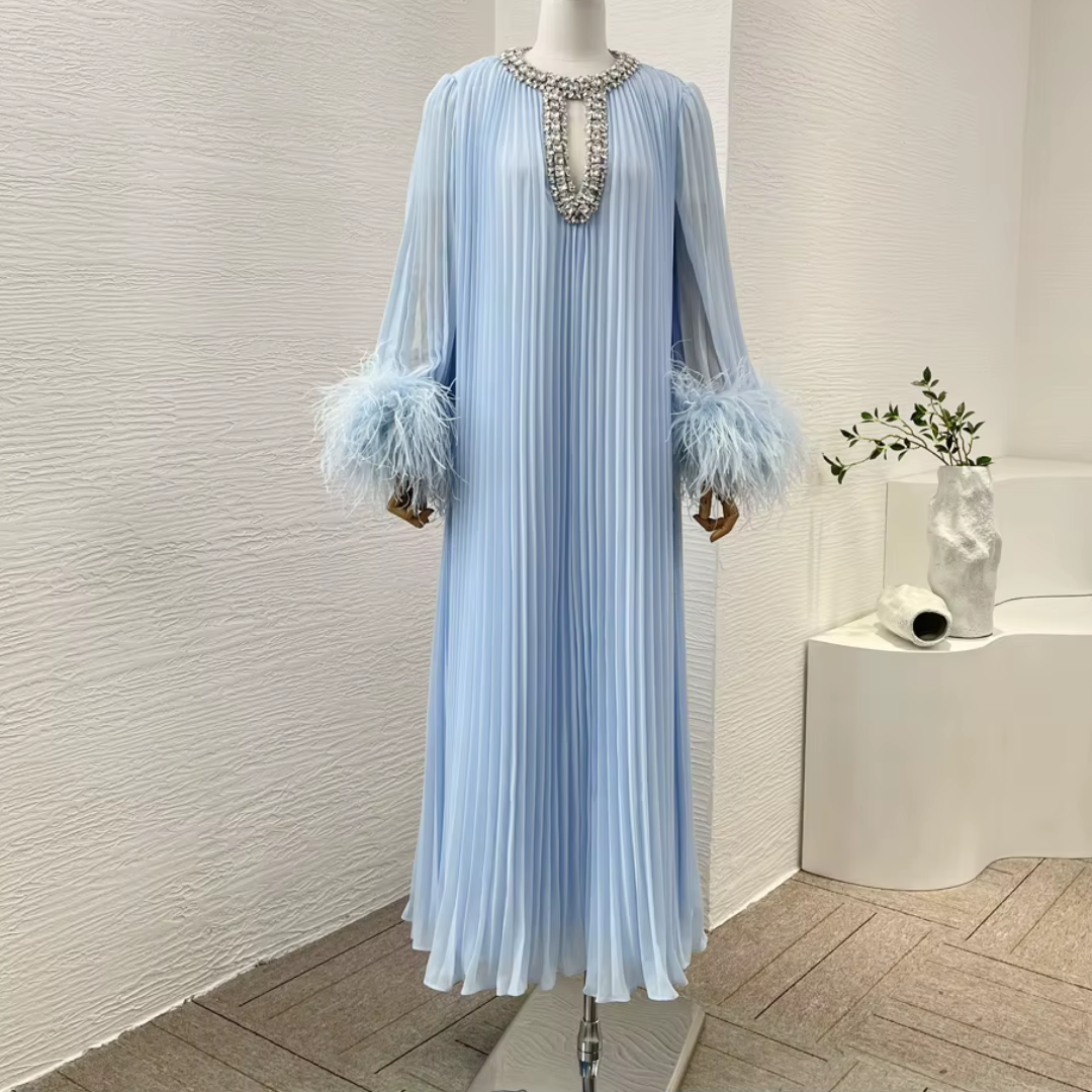 FEATHER MAXI DRESS