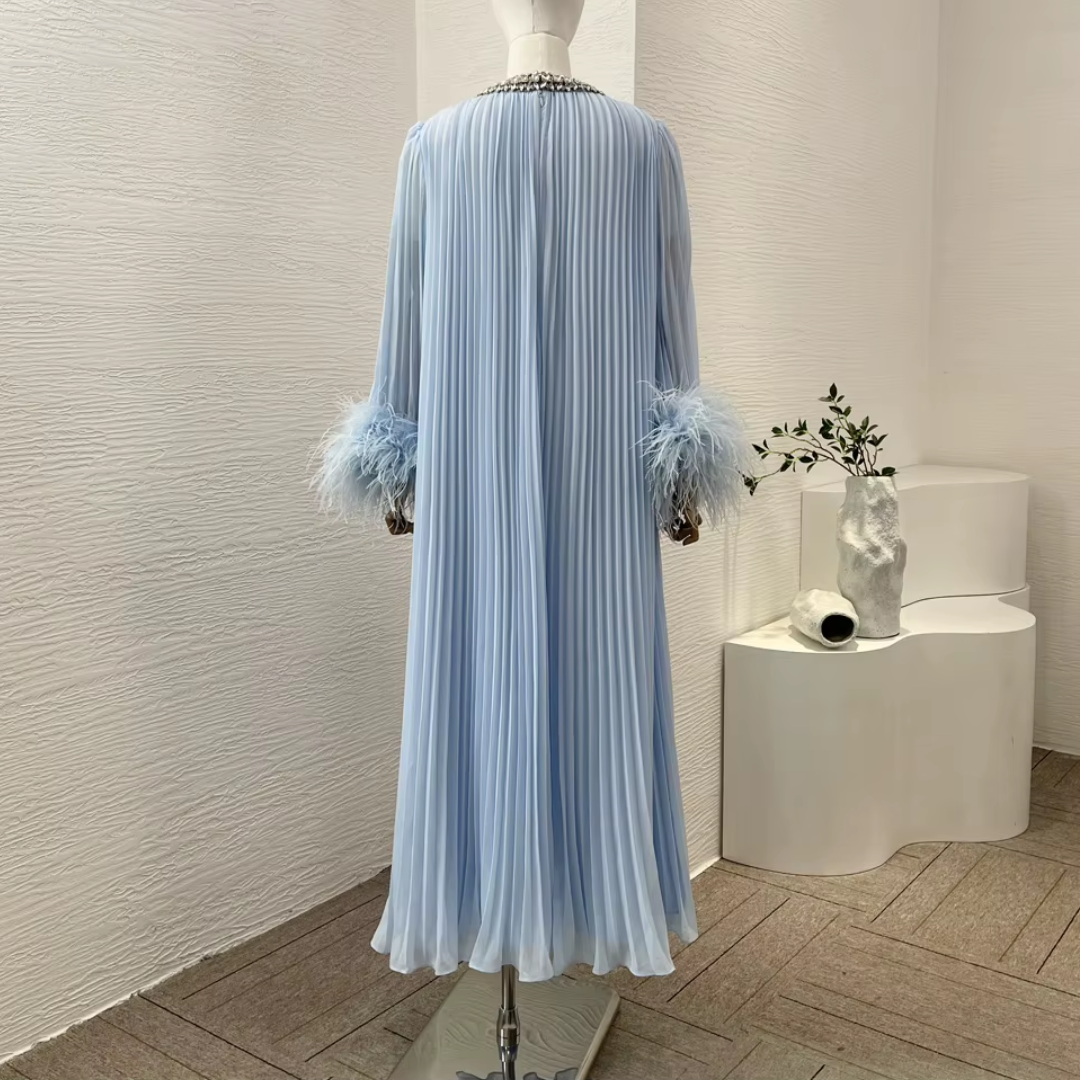 FEATHER MAXI DRESS