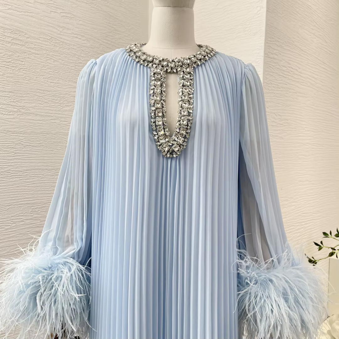 FEATHER MAXI DRESS